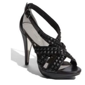 KENNETH COLE NEW YORK - “Biker Chic” Black Studded Stiletto Heels 10M